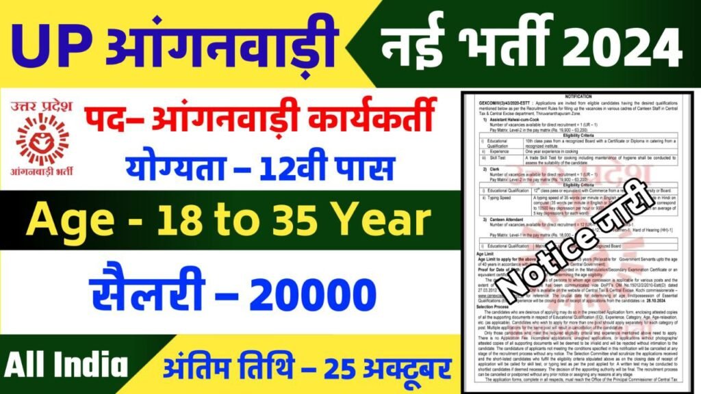 Uttar Pradesh Aganwadi Recruitment 2024 Notification Out for 23753 Posts, Apply Online Now