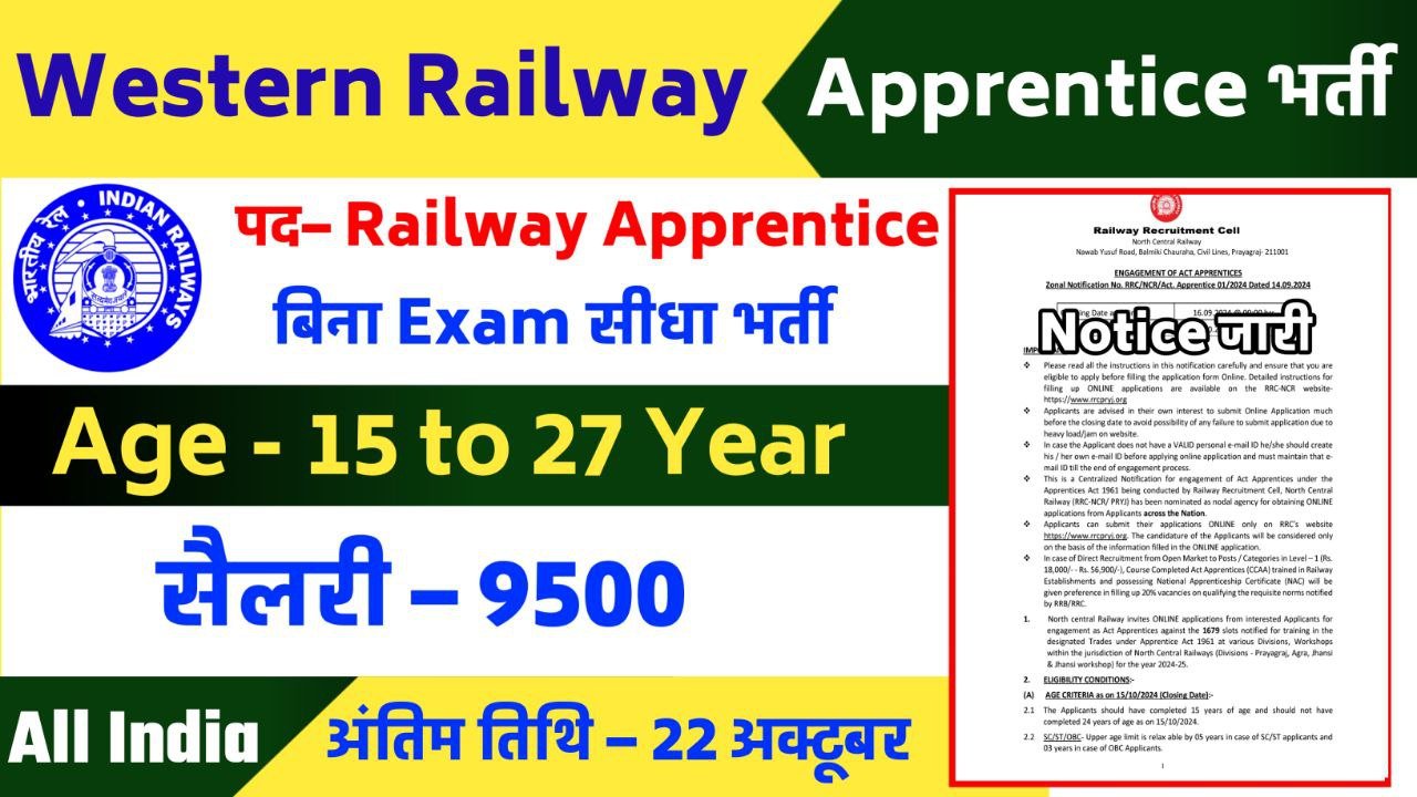 Western Railway Mumbai Apprentice