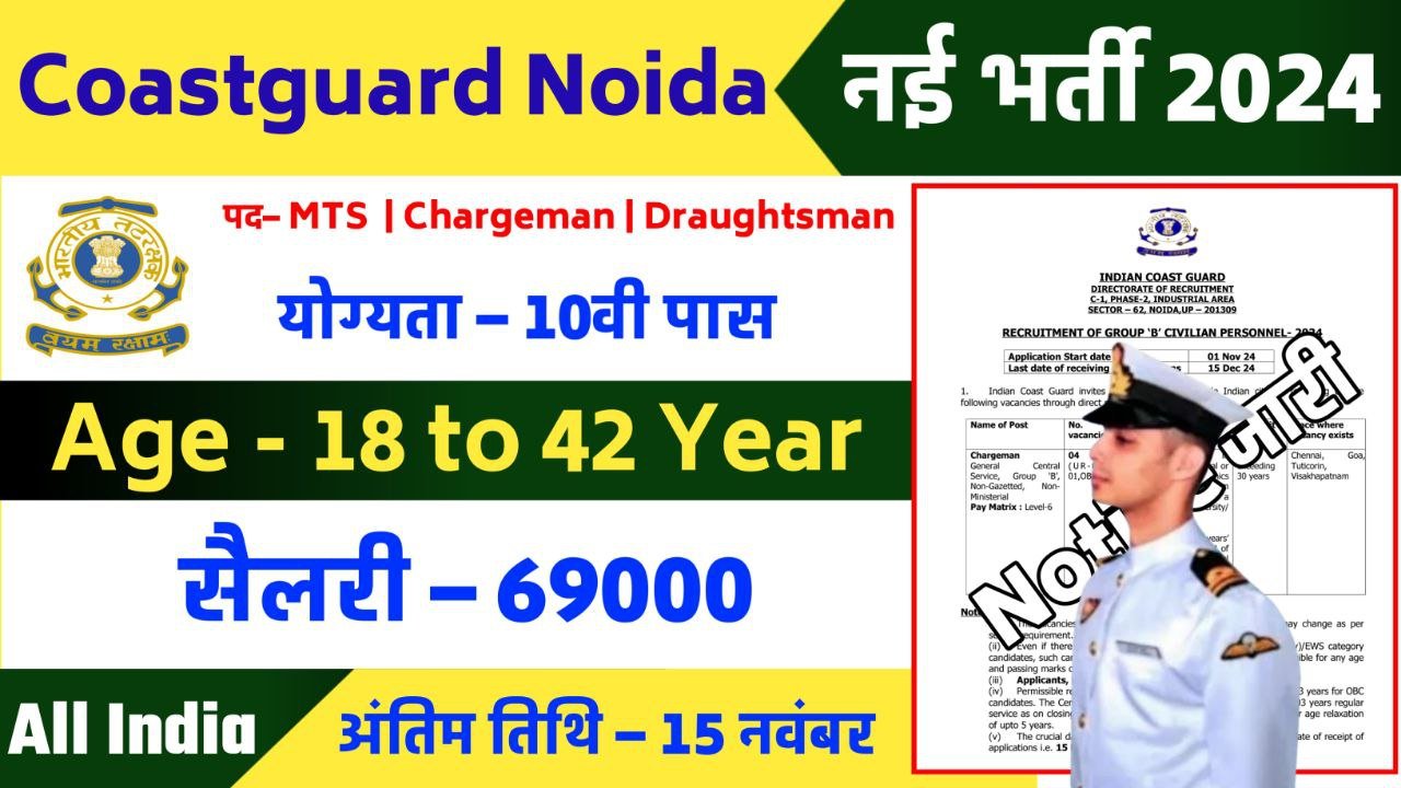 Coastguard Group C Noida Recruitment 2024 Notification Out