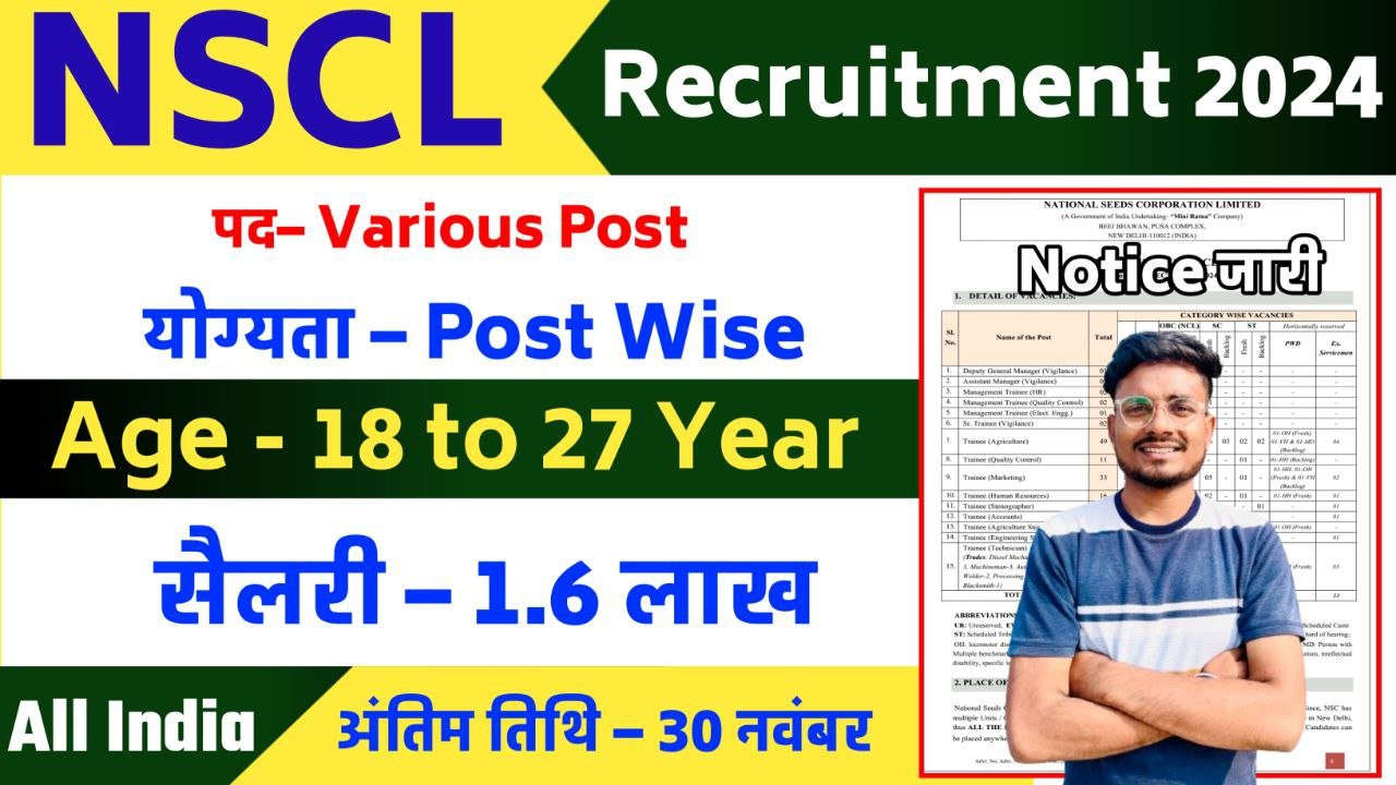 NSCL Recruitment 2024 Notification Out For 188 Posts Apply Now