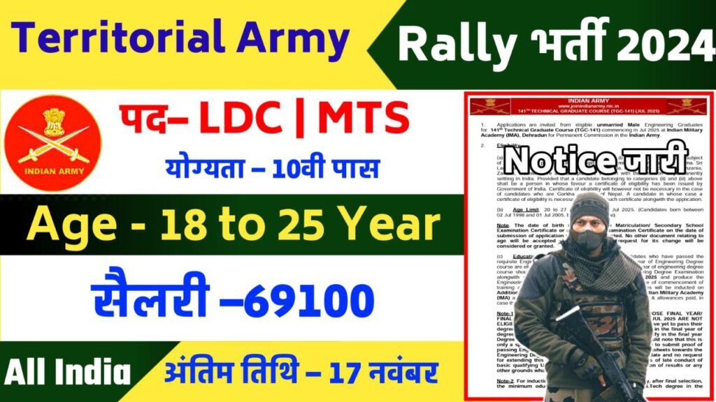 Territorial Army Group C Pune Recruitment 2024 Notification Out