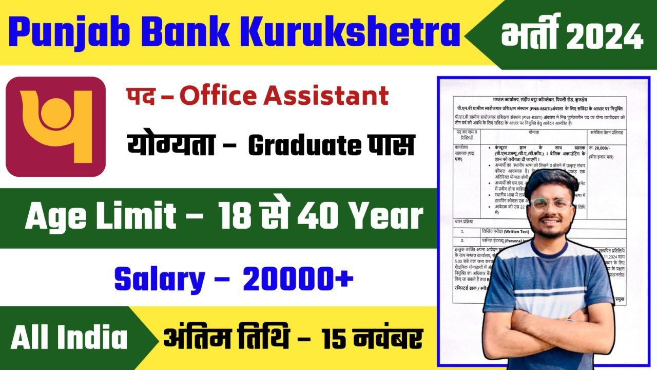 Punjab Bank Kurukshetra Recruitment 2024 Notification Out