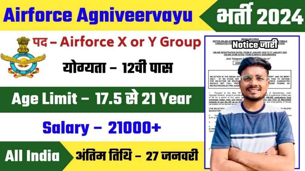 Airforce AgniveerVayu Intake 1/2026 Recruitment Notification Out