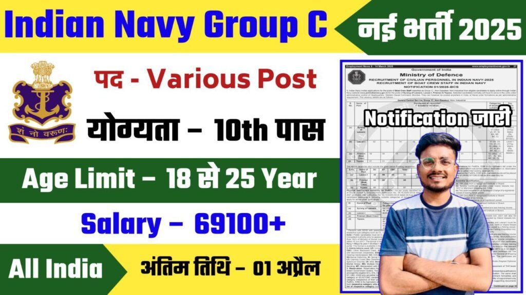 Indian Navy Group C Recruitment 2025 Notification Out - Apply Online