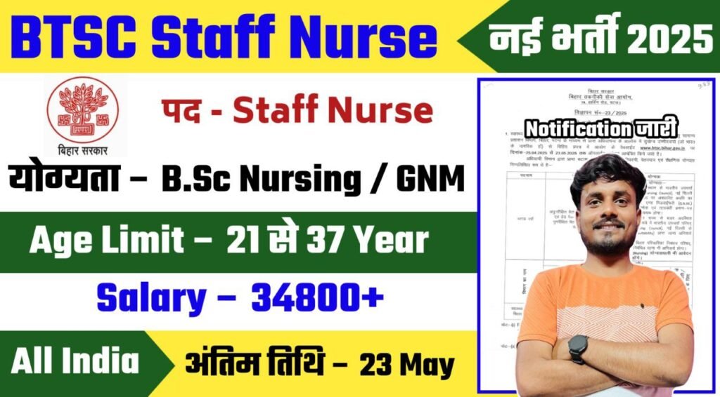 BTSC Staff Nurse Online Form 2025 Notification Out, Apply Online Now