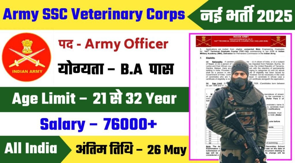 Indian Army SSC Veterinary Corps Offline Form 2025 Notification Out, Offline Application Form