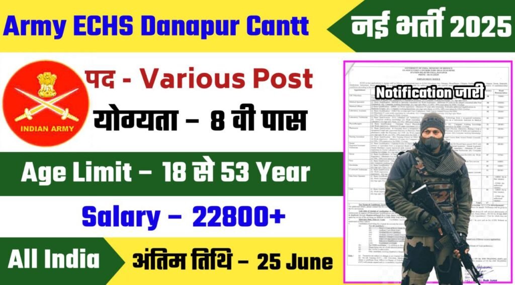 Army ECHS Danapur Cantt Recruitment 2025 Notification Out - Apply Offline