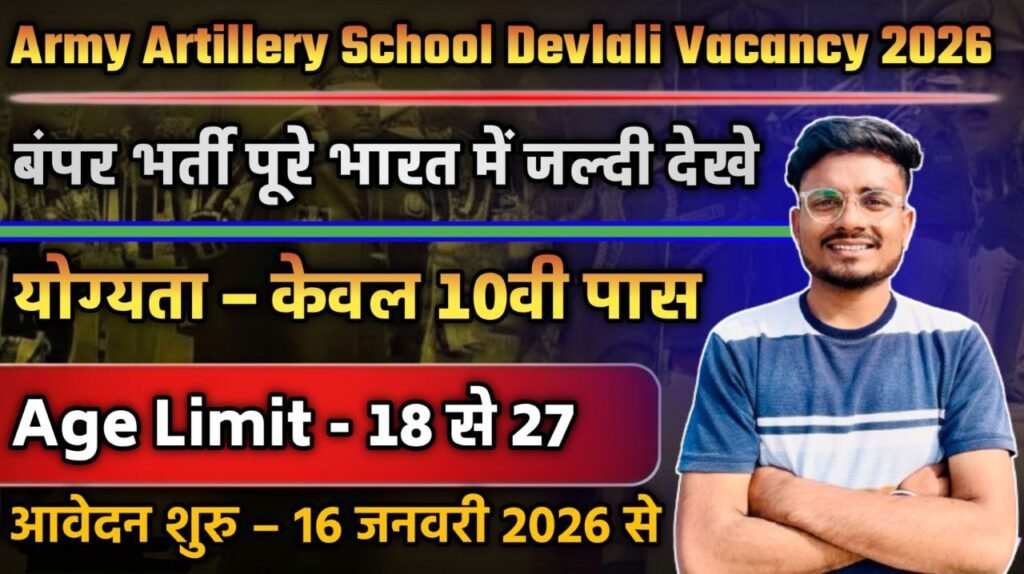 Indian Army Artillery School Devlali Offline Form 2026 Notification Out, Offline Application Form